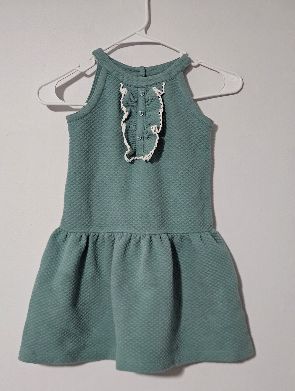 Janie & Jack Girls Sleeveless Teal Green Textured Dress Little Girls Size 6